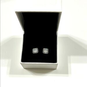 Sterling silver Clear Pandora earrings. Like new.